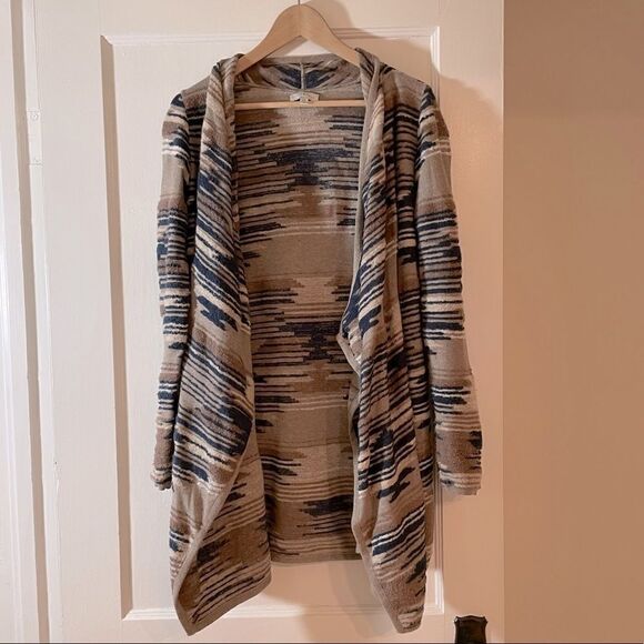 Lucky brand Aztec Open Cardigan, beige navy cream SMALL - Picture 1 of 7